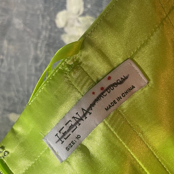 Anthropologie Ieena for Mac Duggal Strapless Ruched Faux Wrap Mesh Mini Dress - Picture 4 of 4